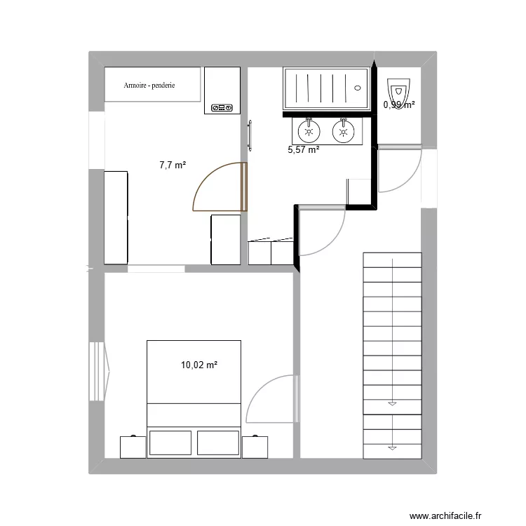 étage avant modif. Plan de 4 et 24 m² étage avant modif. Plan de 4 et 24 m²