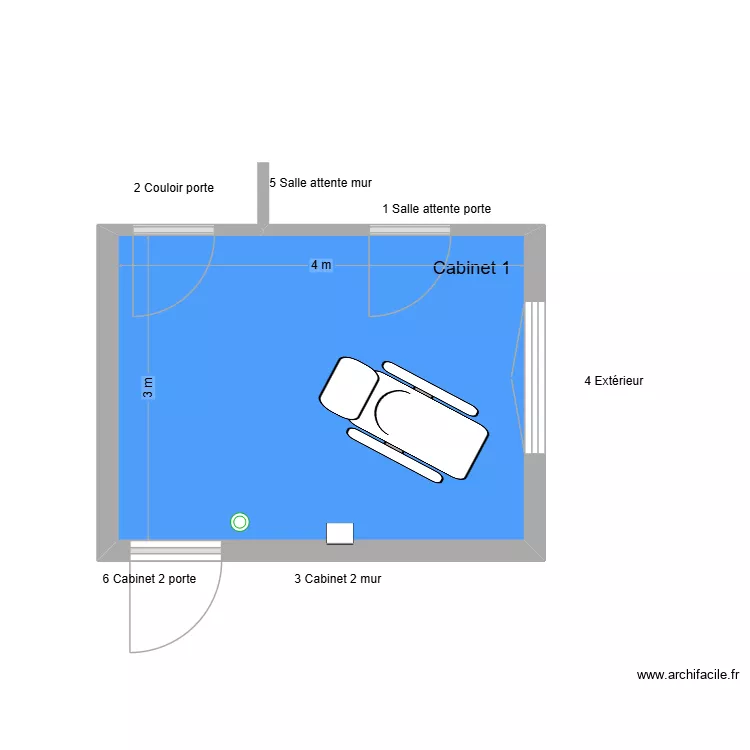 31109 Cabinet 1. Plan de 1  et 12 m²
