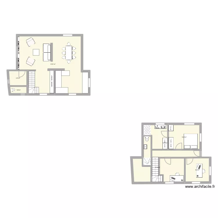 Tr&egrave;fles roses - Laure. Plan de 7 pièces et 119 m²