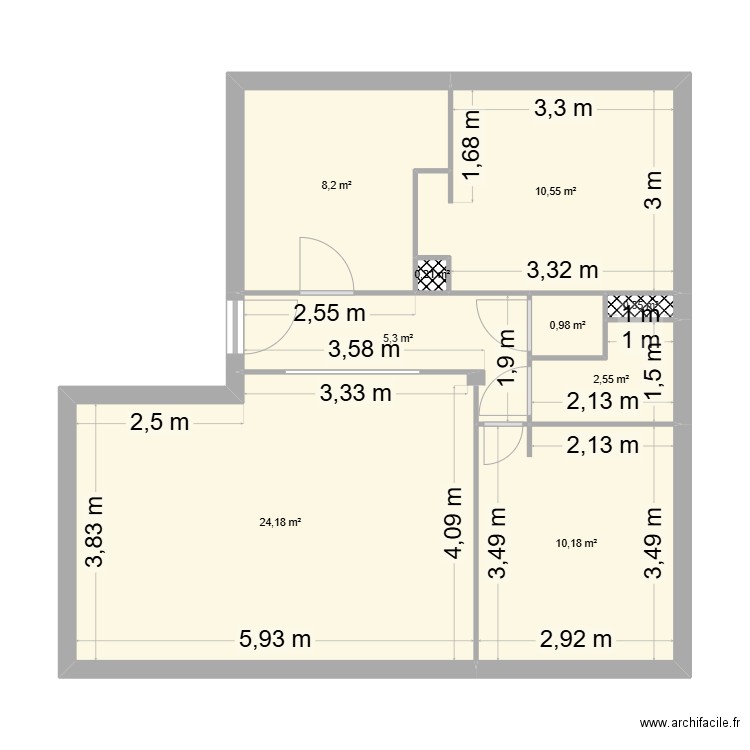 maintemplate. Plan de 9 pièces et 63 m2