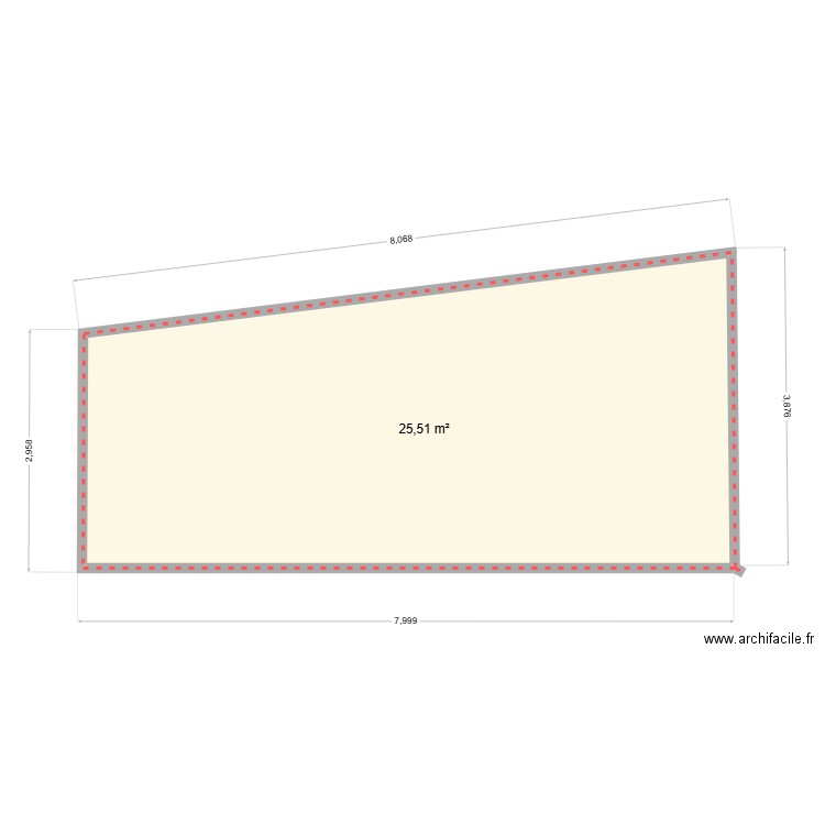 essai. Plan de 1 pièce et 26 m2