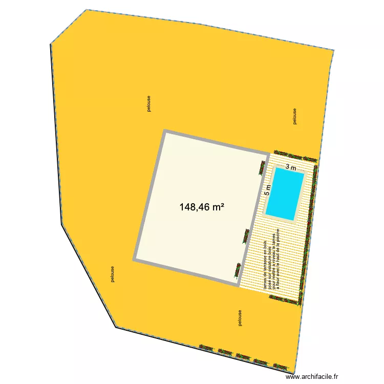 piscine dessus avec cadastre. Plan de 