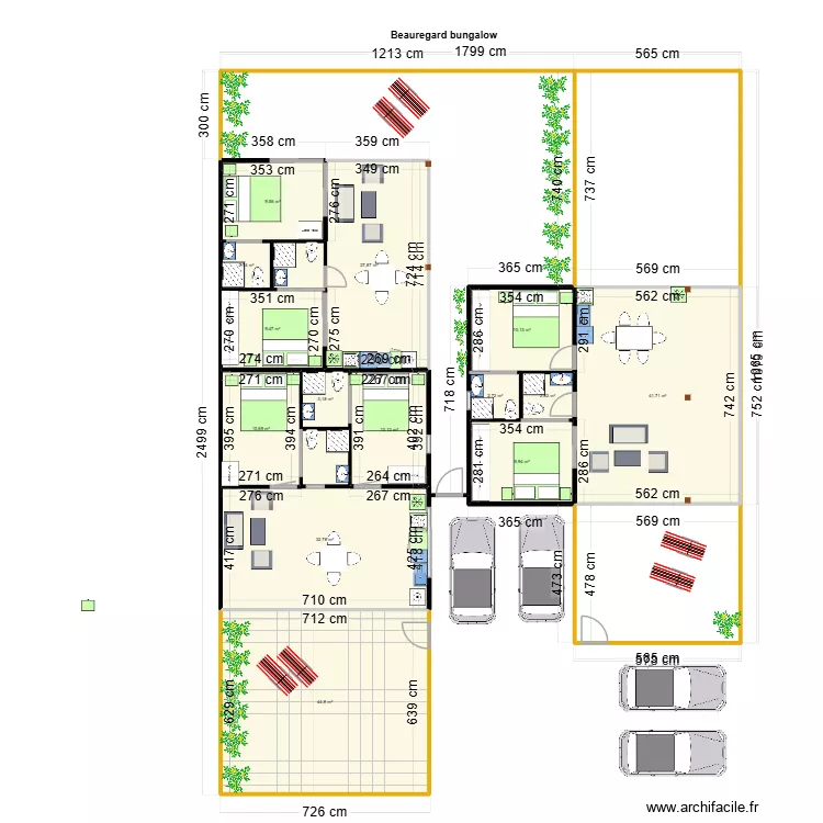 Beauregard bungalow 3 /18m marc. Plan de 14 et 219 m² Beauregard bungalow 3 /18m marc. Plan de 14 et 219 m²