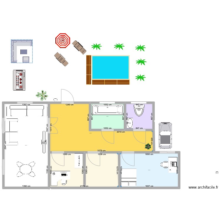 ma maison. Plan de 6 pièces et 1266 m2
