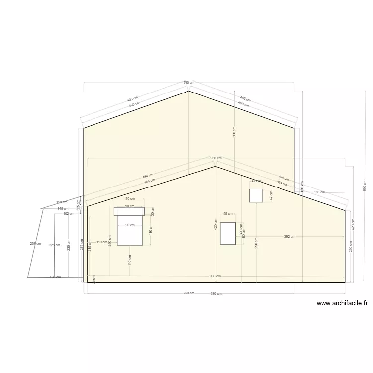 Coupe EST Projet 4. Plan de 