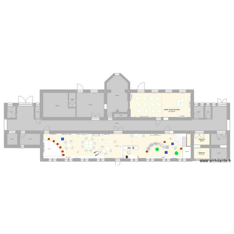 CDI N0 après travaux v3b. Plan de 18 pièces et 370 m2