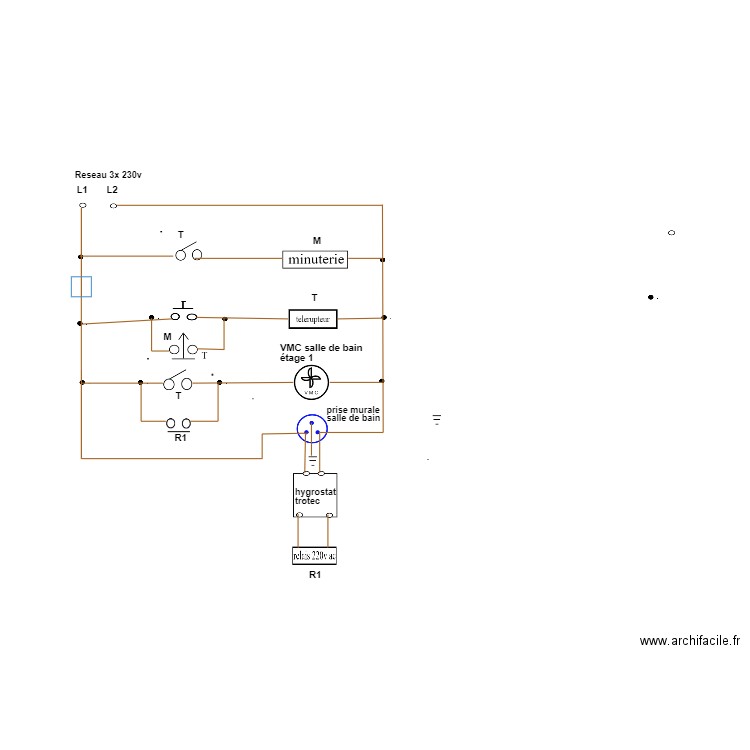 commande ventilation salle de bain. Plan de 0 pièce et 0 m2