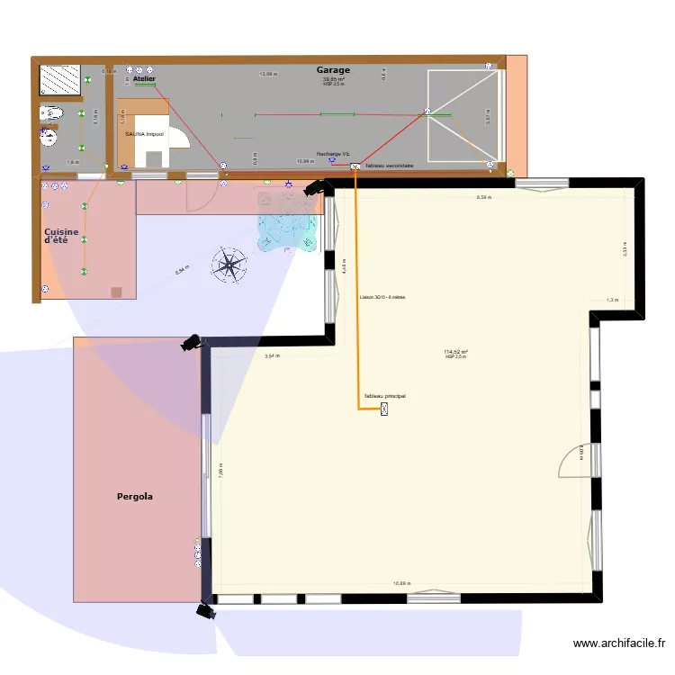 Garage terrasse Martial_Sissi. Plan de 
