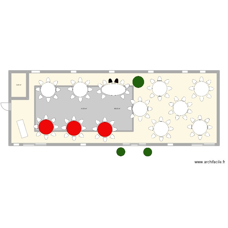 La grange Table ronde. Plan de 3 pièces et 193 m2