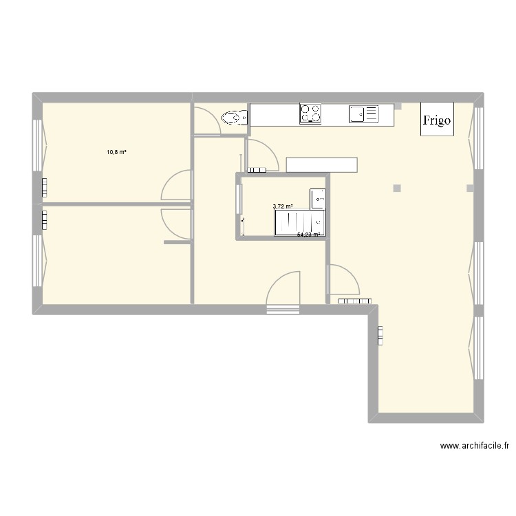 Marie Appart. Plan de 3 pièces et 69 m2