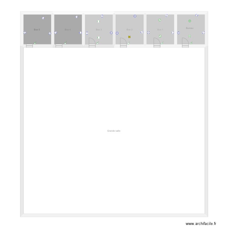Chantier marché moukala. Plan de 7 pièces et 213 m2