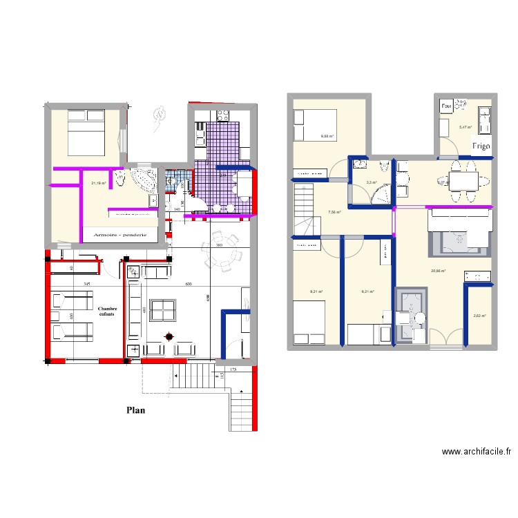 Bardo1. Plan de 7 pièces et 76 m2