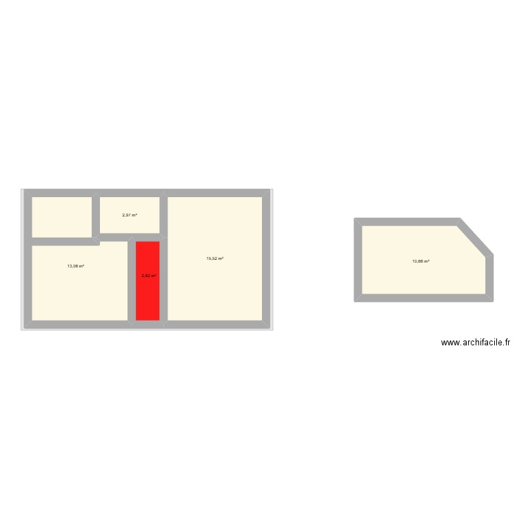 Rochlaudet RDC. Plan de 9 pièces et 82 m2