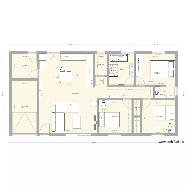 maison 120. Plan de 
