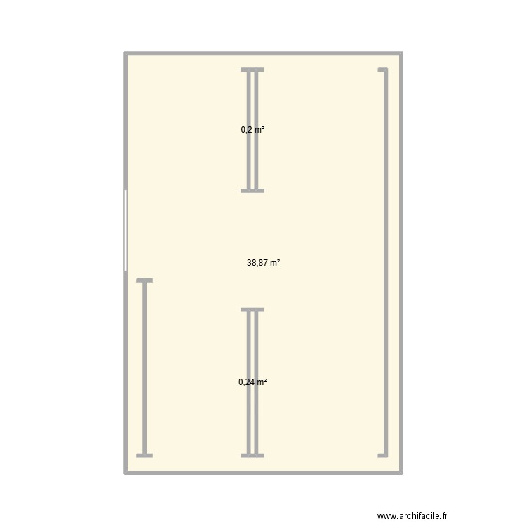 espace vert. Plan de 3 pièces et 40 m2