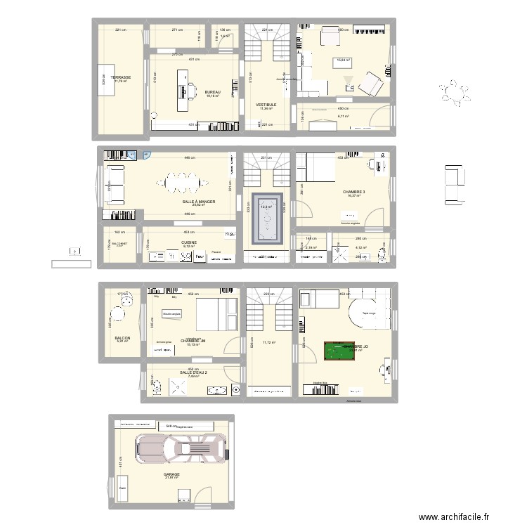 GAZELLE Avignon 2. Plan de 19 pièces et 219 m2
