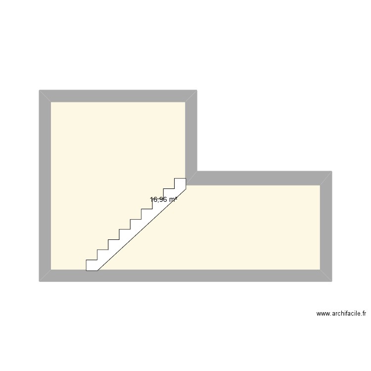 escalier Magasin. Plan de 1 pièce et 17 m2