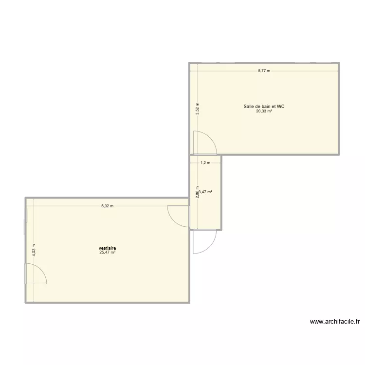 CTM vestiaires. Plan de 