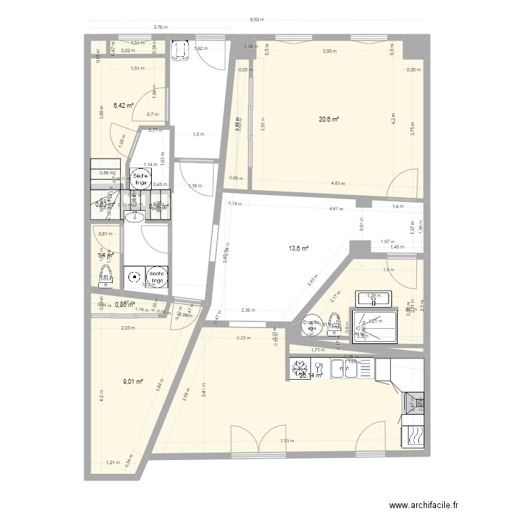 boetie bas modifié 1123 2. Plan de 11 pièces et 79 m2