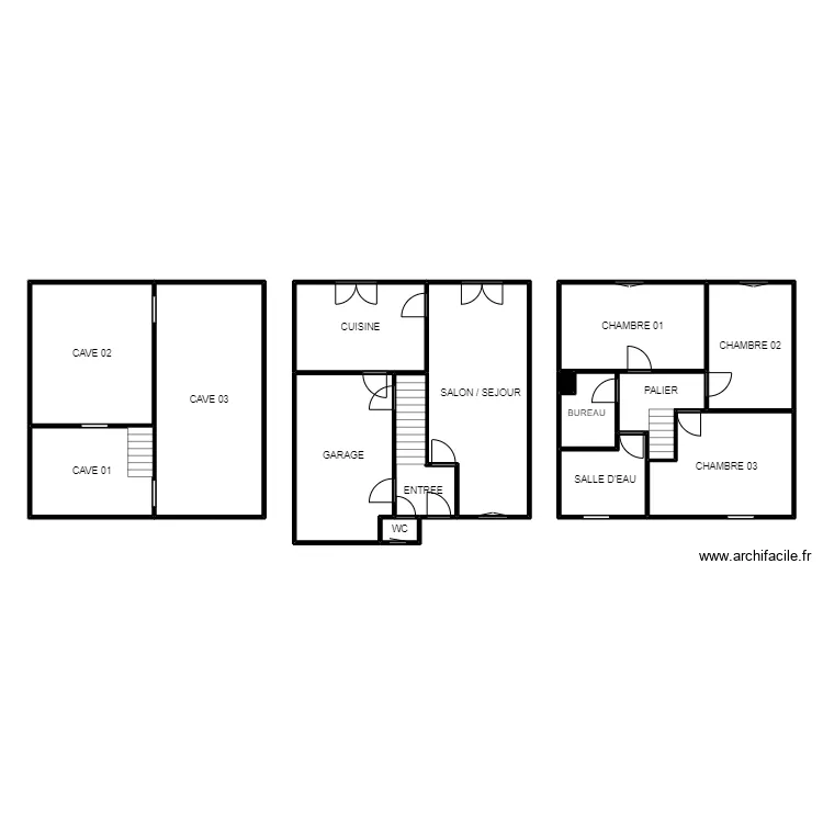 FINET BEAUVOIS MAISON 1977. Plan de 