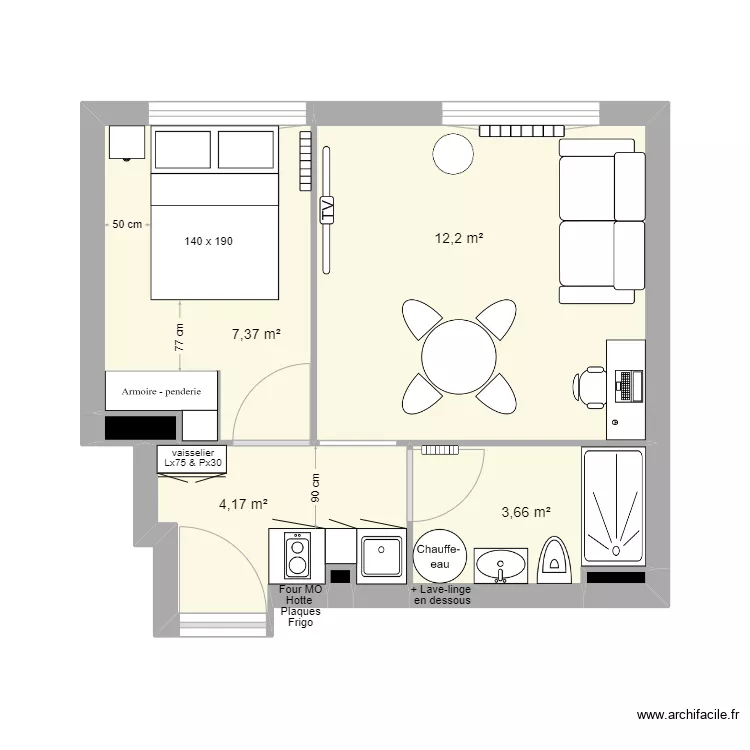 Appartement Sifuentes am&eacute;nag&eacute;. Plan de 