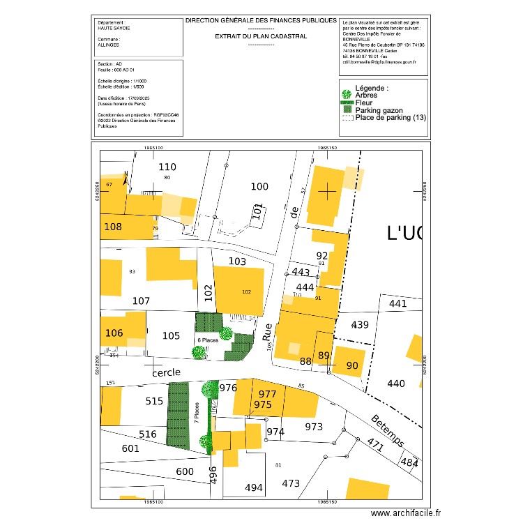 parking Mesinges. Plan de 0 pièce et 0 m2