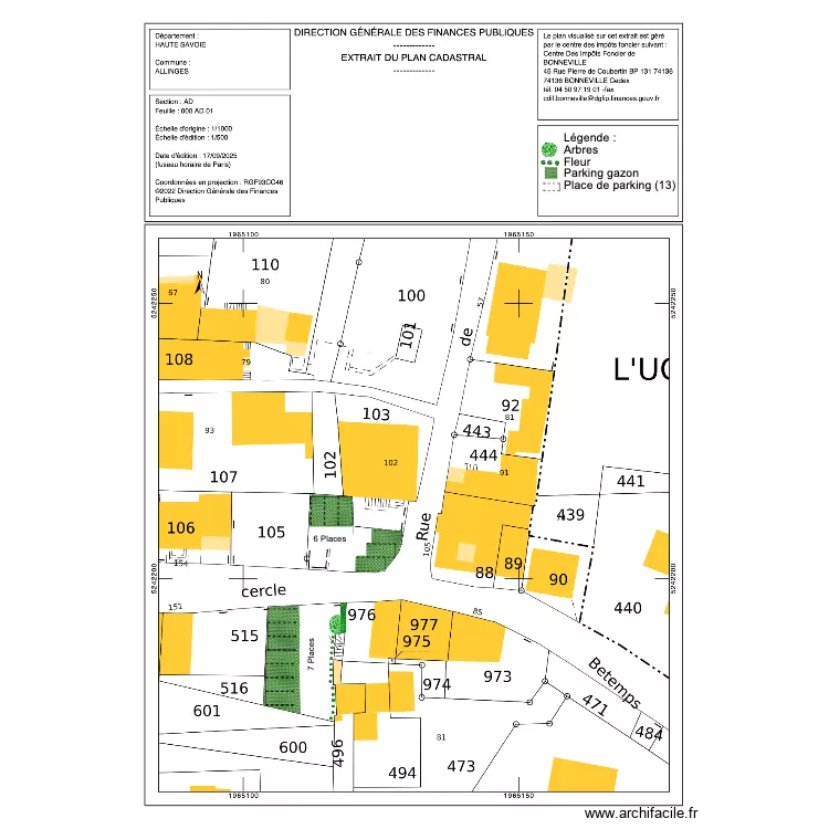 parking Mesinges. Plan de 