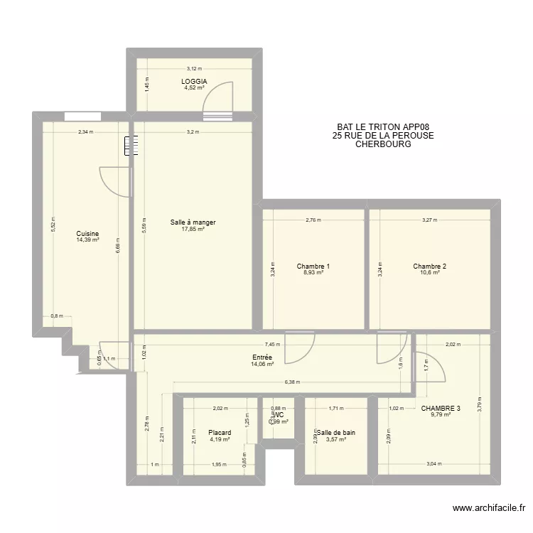 BAT LE TRITON APP08. Plan de 10 et 89 m² BAT LE TRITON APP08. Plan de 10 et 89 m²