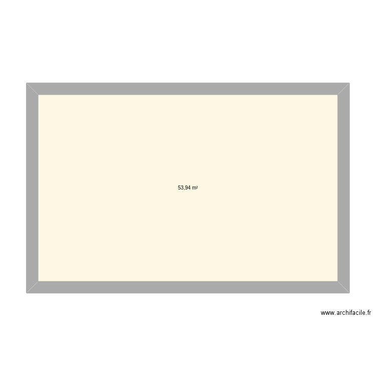 chemin. Plan de 1 pièce et 54 m2