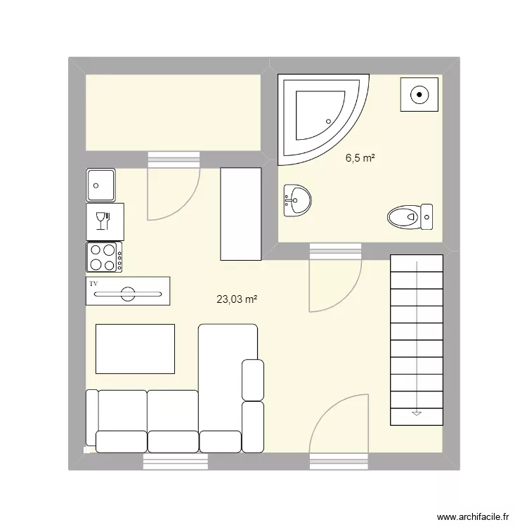 hauboudun. Plan de 2  et 30 m²