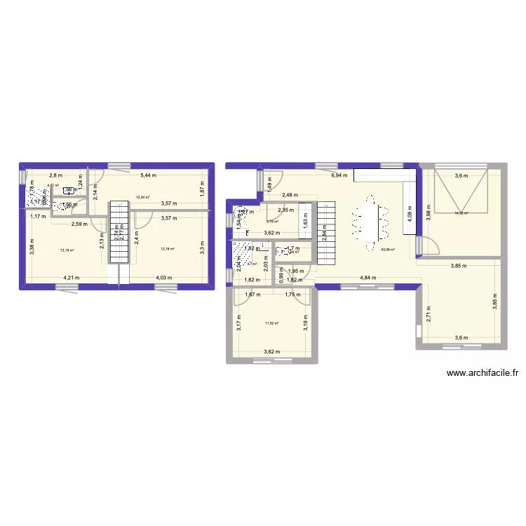 Cormier. Plan de 11  et 122 m²
