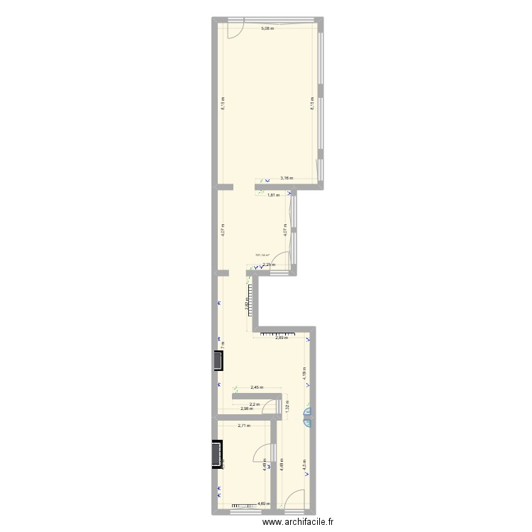 maison laulau. Plan de 1 pièce et 101 m2