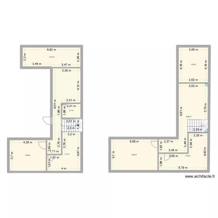 cab massy corps de ferme. Plan de 9  et 153 m²