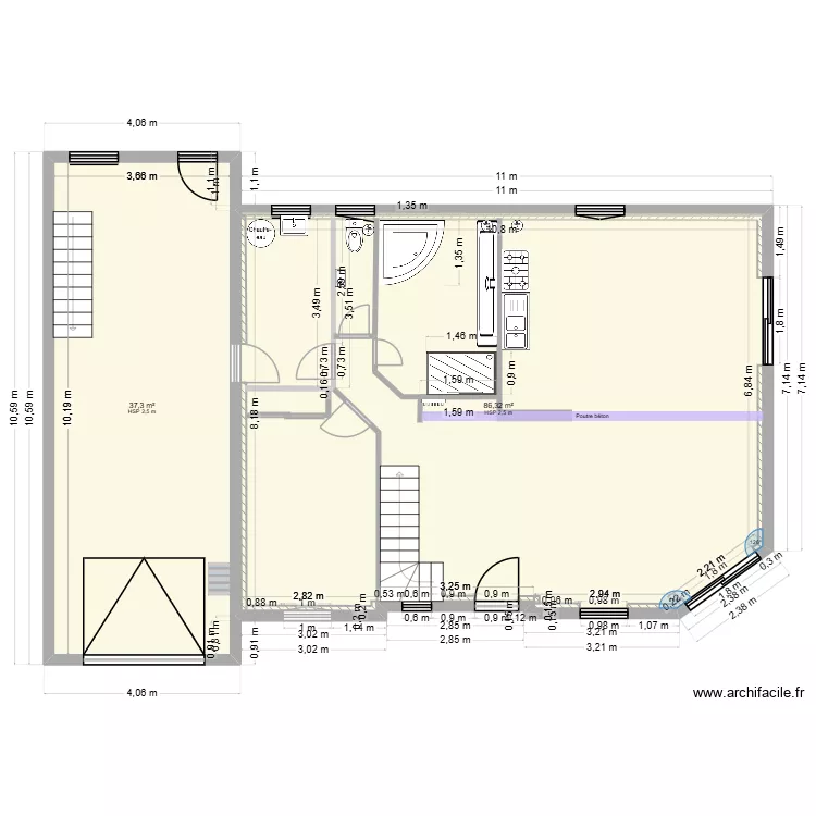 GERVAIS - RDC. Plan de 2 et 124 m² GERVAIS - RDC. Plan de 2 et 124 m²