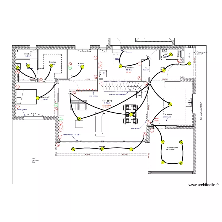 Plan Elec rdc THEVENIN. Plan de 