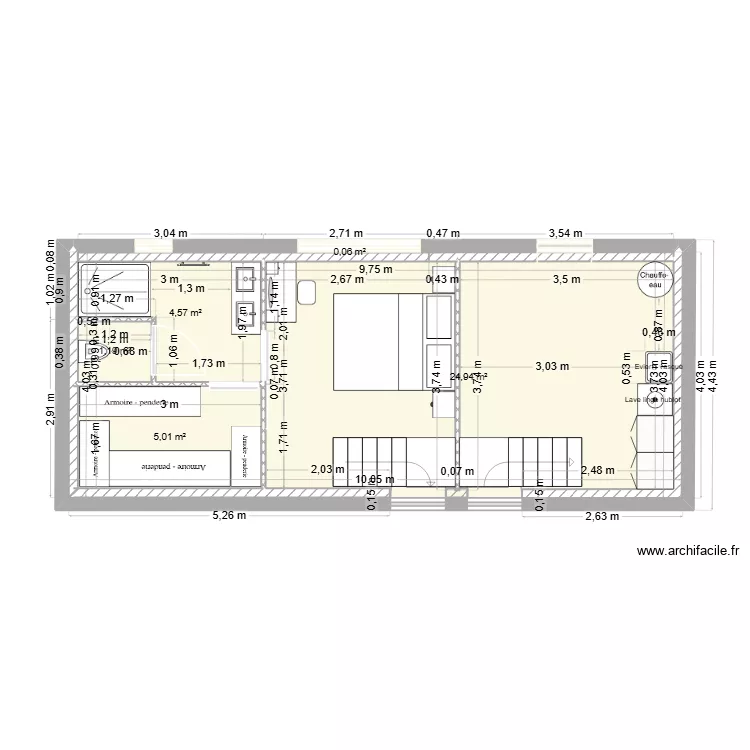 suite v2. Plan de 5  et 36 m²