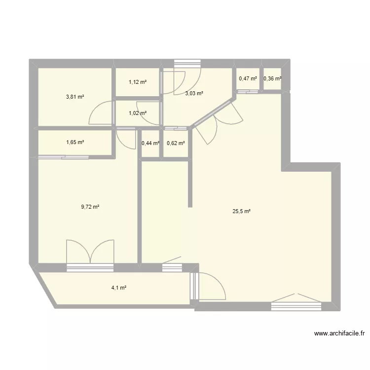 Appartement Adeline Chatillon. Plan de 12  et 52 m²