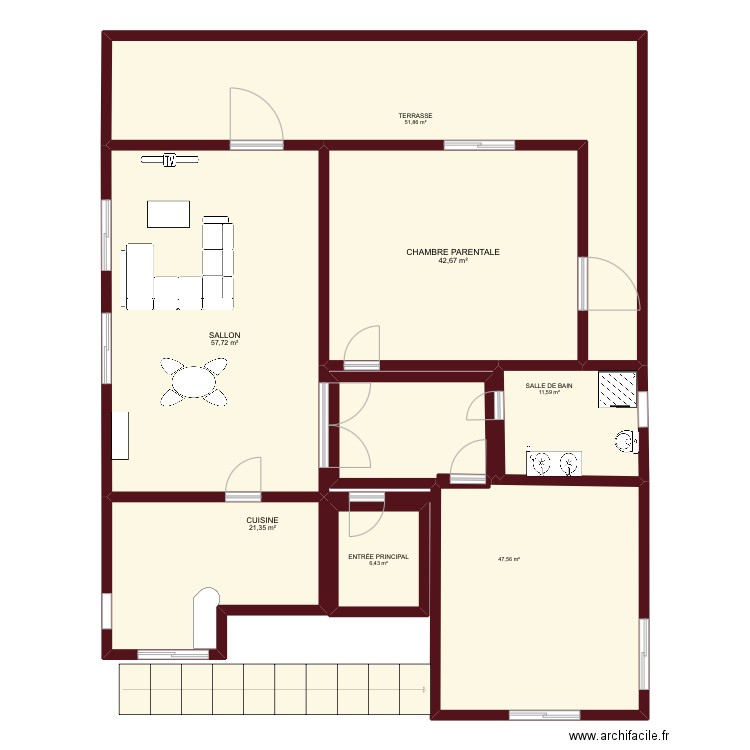 Lezafi projet 1. Plan de 7 pièces et 239 m2
