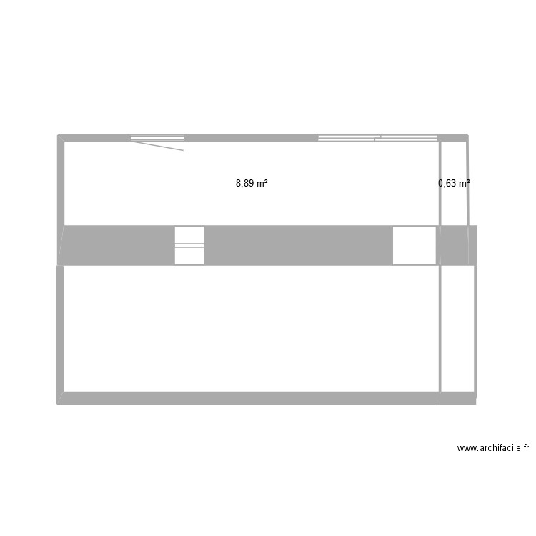 buanderie actuel. Plan de 2 pièces et 10 m2