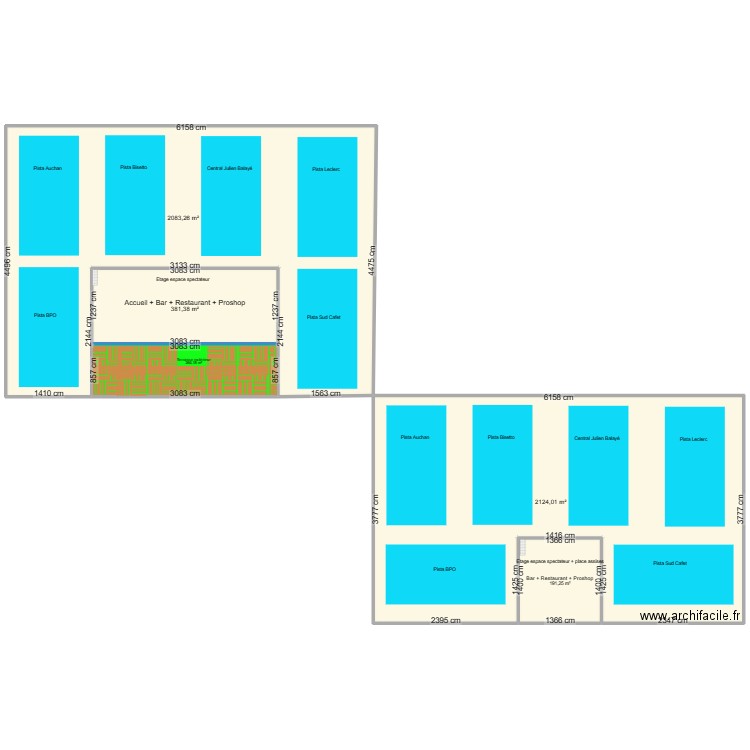 Padel Tour. Plan de 8 pièces et 7782 m2