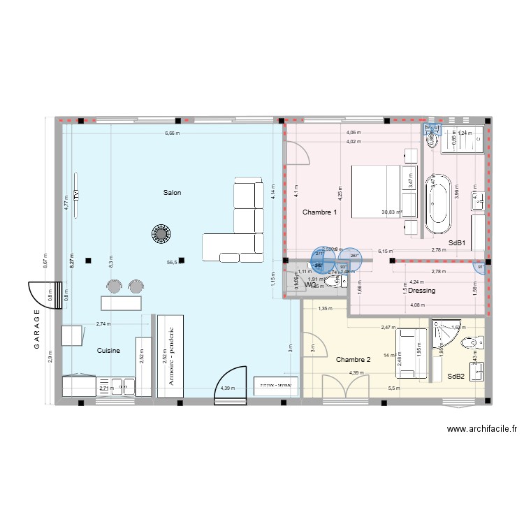 GAMBAIS08. Plan de 4 pièces et 103 m2