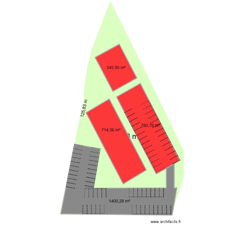 BOIS ROUGE. Plan de 4 pièces et 3241 m2