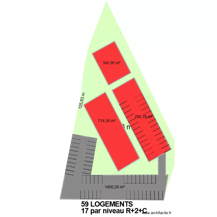 BOIS ROUGE. Plan de 4  et 3241 m²