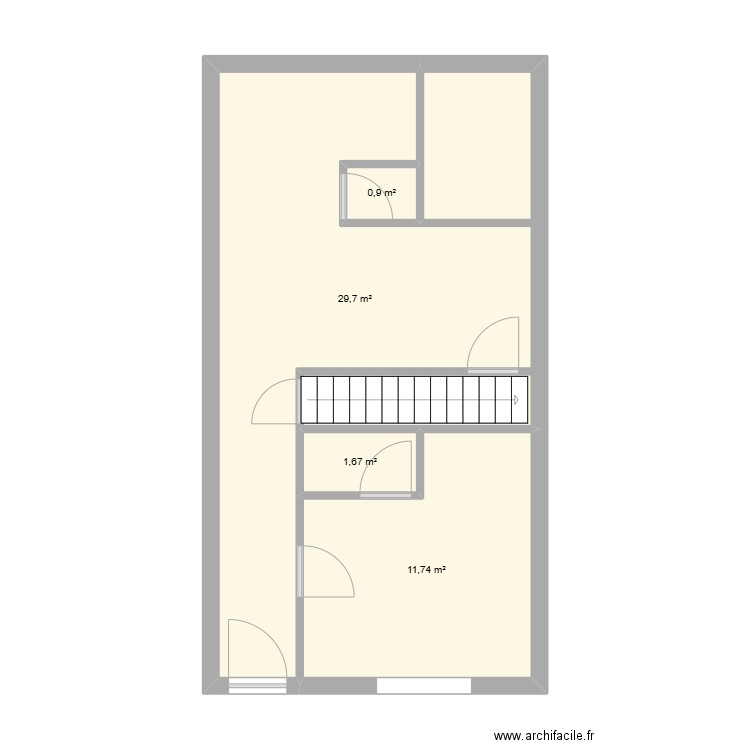 LIEVIN TRANSFORMATION. Plan de 4 pièces et 44 m2
