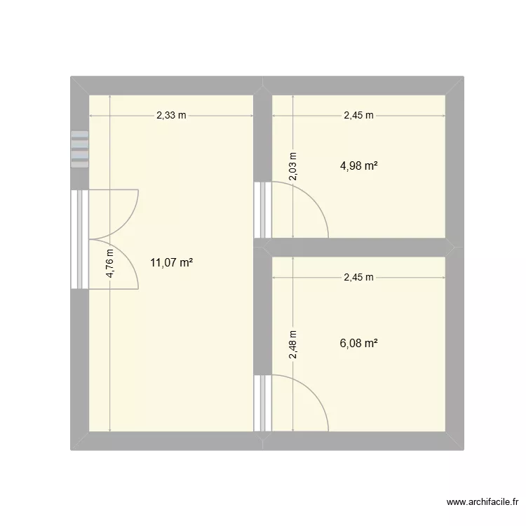 teste CCO. Plan de 3  et 22 m²