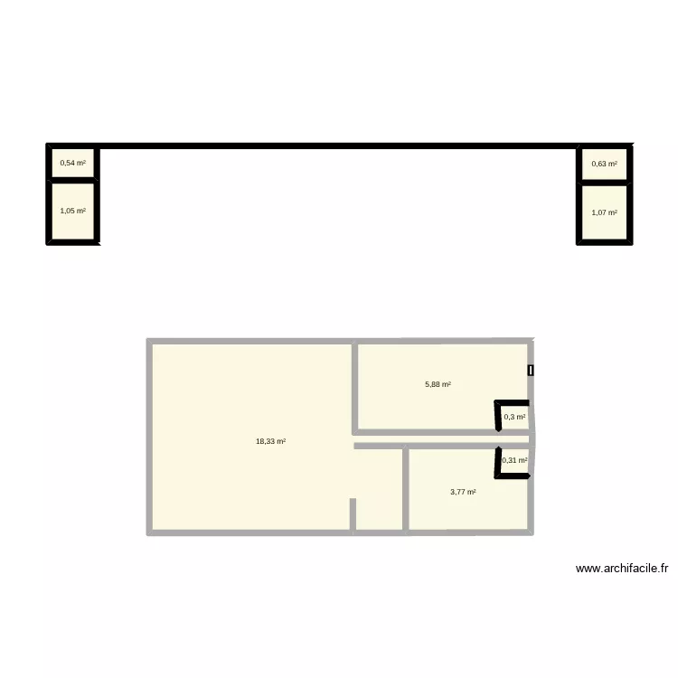 deuxieme. Plan de 9 Pièces et 32 m²