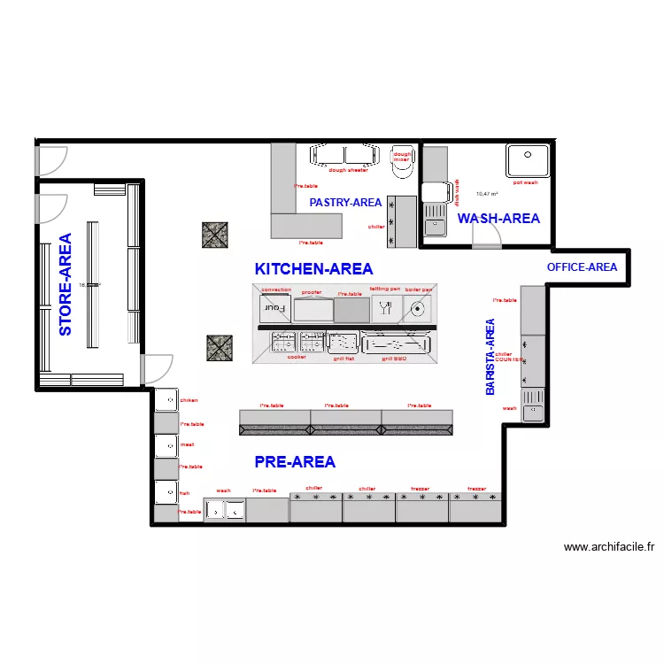 kitchen al khweir. Plan de 3  et 138 m²