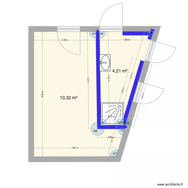 MA LEBLANC. Plan de 2  et 15 m²