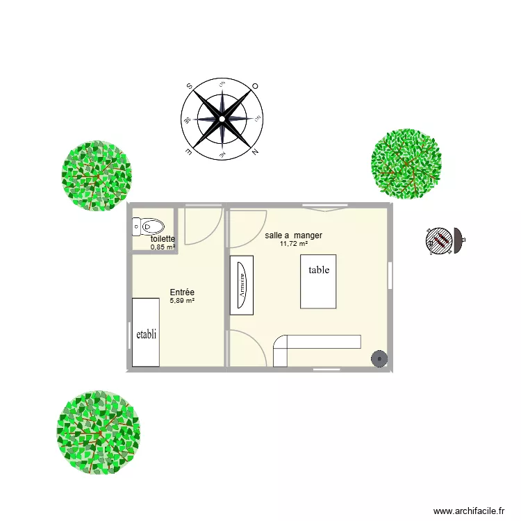 choutet,reboux. Plan de 3  et 18 m²