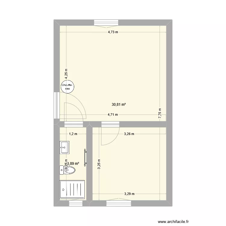 appartement B (V1). Plan de 